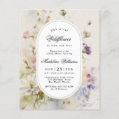 Budget Elegant Wildflower Baby shower Invitation (Voorkant)
