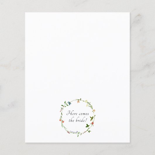 Budget Elegant Wildflower Bridal Shower Invitation (Achterkant)