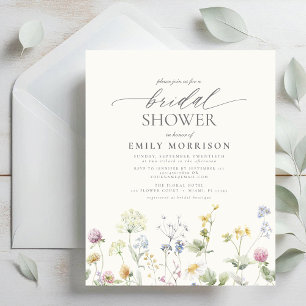 Budget Elegant Wildflower Bridal Shower Invitation