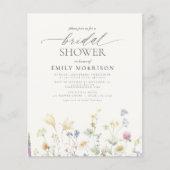 Budget Elegant Wildflower Bridal Shower Invitation Flyer (Voorkant)
