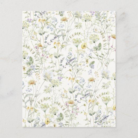 Budget Elegant Wildflower Bridal Shower Invitation Flyer (Achterkant)