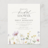 Budget Elegant Wildflower Bridal Shower Invitation Flyer (Voorkant)