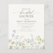 Budget Elegant Wildflower Bridal Shower Invitation Flyer (Voorkant)