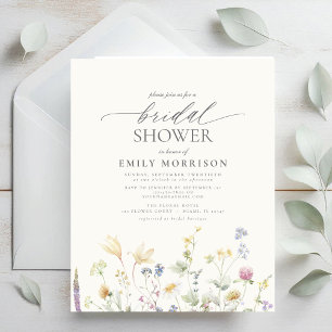 Budget Elegant Wildflower Bridal Shower Invitation Flyer