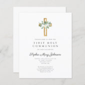 Budget Elegant Wit Bloem First Communion (Voorkant / Achterkant)