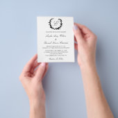 Budget Elegant Wreath Monogram Wedding Uitnodiging Flyer (Hand)