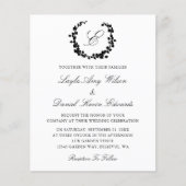 Budget Elegant Wreath Monogram Wedding Uitnodiging Flyer (Voorkant)