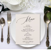 Budget Elegant Zand Minimalistisch Wedding Menu