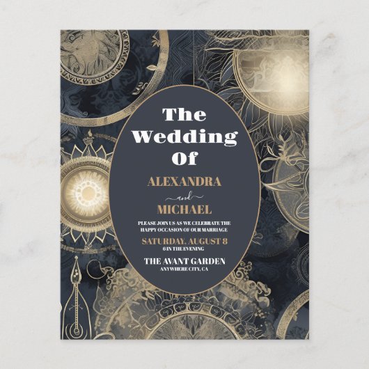 Budget Elegant Zilver Goud Hemelbruiloft (Voorkant)