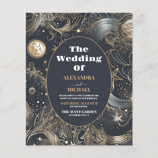 Budget Elegant Zilver Goud Hemelbruiloft (Voorkant)