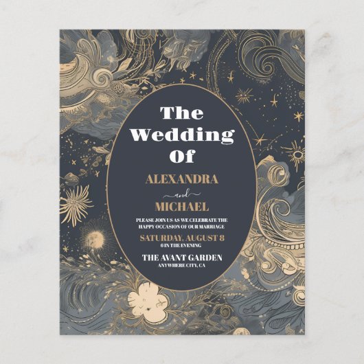 Budget Elegant Zilver Goud Hemelbruiloft (Voorkant)