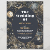 Budget Elegant Zilver Goud Hemelbruiloft Flyer (Voorkant)