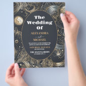 Budget Elegant Zilver Goud Hemelbruiloft Flyer (Hand)