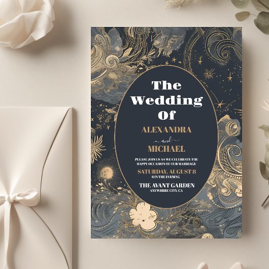 Budget Elegant Zilver Goud Hemels Huwelijk Flyer
