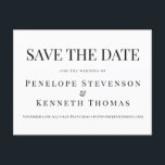Budget Elegant Zwart Wit Save The Date Briefkaart<br><div class="desc">Budget Classic Elegant Zwart-wit Typografie Bruiloft Save the Date Briefkaart</div>