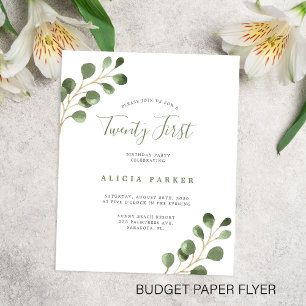 Budget elegante 21e verjaardagsuitnodiging flyer
