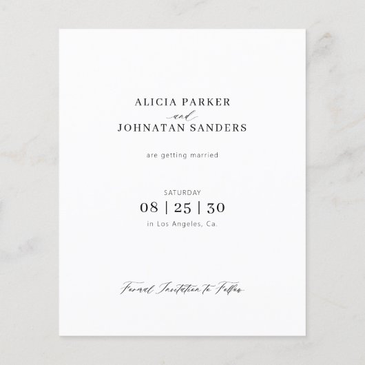 Budget elegante 3 foto bruiloft bewaar de datumkaa (Achterkant)