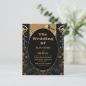 Budget Elegante Art Deco Peacocks Bruiloft (Staand voorkant)