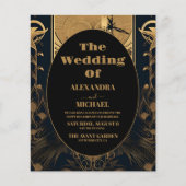 Budget Elegante Art Deco Peacocks Bruiloft (Voorkant)