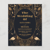 Budget Elegante Art Deco Peacocks Bruiloft (Voorkant)