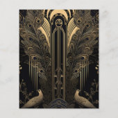 Budget Elegante Art Deco Peacocks Bruiloft (Achterkant)