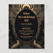 Budget Elegante Art Deco Peacocks Bruiloft (Voorkant)