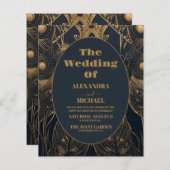 Budget Elegante Art Deco Peacocks Bruiloft (Voorkant / Achterkant)