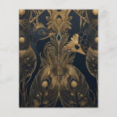 Budget Elegante Art Deco Peacocks Bruiloft (Achterkant)