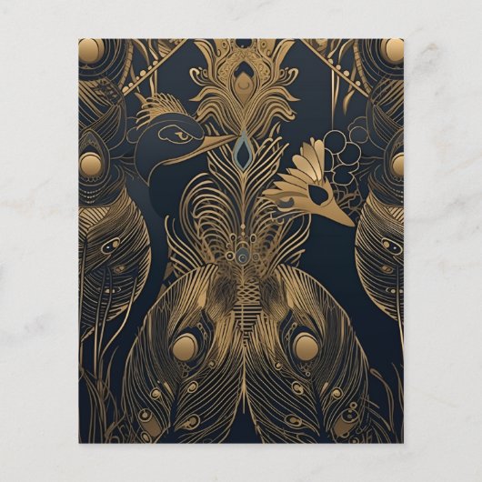 Budget Elegante Art Deco Peacocks Bruiloft (Achterkant)