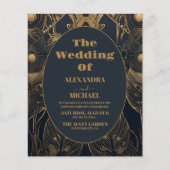 Budget Elegante Art Deco Peacocks Bruiloft (Voorkant)