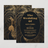 Budget Elegante Art Deco Peacocks Bruiloft (Voorkant / Achterkant)