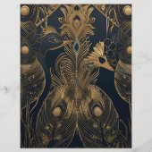 Budget Elegante Art Deco Peacocks Bruiloft Flyer (Achterkant)