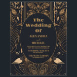 Budget Elegante Art Deco Peacocks Bruiloft Flyer<br><div class="desc">Introductie van onze elegante Art Deco bruiloft uitnodiging! Deze uitnodiging geeft de glamour van de Art Deco-stijl prachtig weer, met geometrische en details die een weelderige en stijlvolle touch aan uw trouwbriefpapier toevoegen. Het zet de toon voor een bruiloft gevuld met luxe en verfijning. Dit is wat onze Elegant Art...</div>