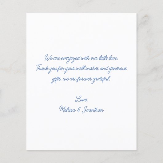 Budget Elegante Baby Fotocollage Dank u geboorte (Achterkant)