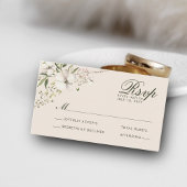 BUDGET Elegante Bloem Aquarel Foto RSVP Informatiekaartje