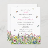 Budget Elegante Bloemen 40e Verjaardagsfeest (Voorkant / Achterkant)