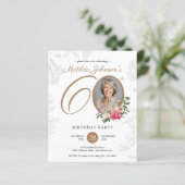 Budget Elegante Bloemen 60ste Verjaardag Uitnodigi (Staand voorkant)