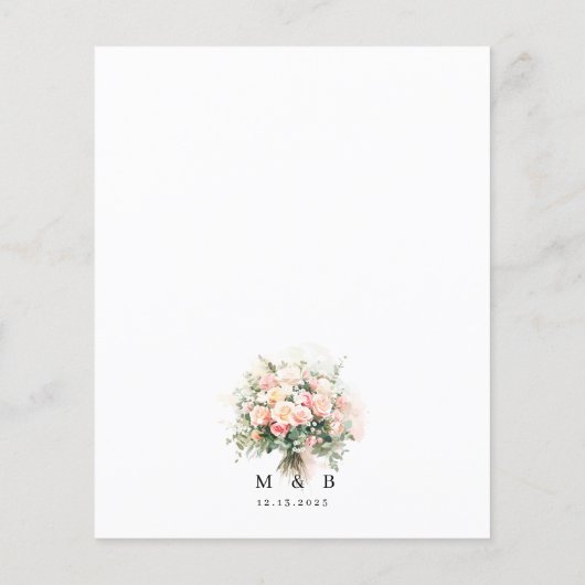 BUDGET Elegante Bloemen Boeket Monogram Huwelijk (Achterkant)