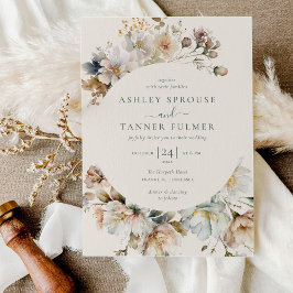 Budget Elegante Bloemen Botanische Bruiloft Kaart