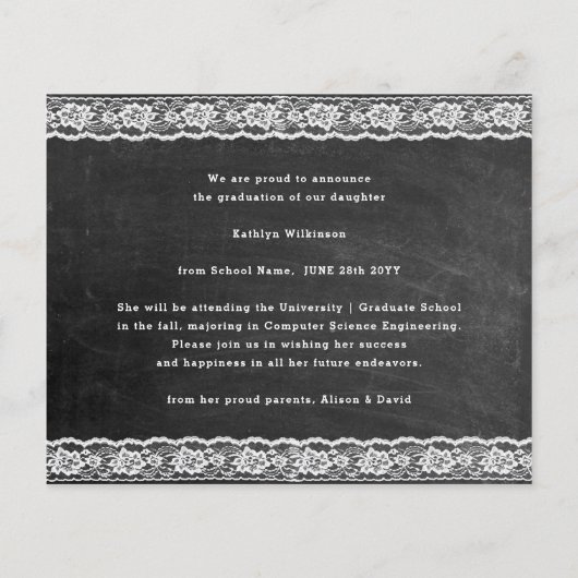 BUDGET Elegante Bloemen Kant Foto AFSTUDEERDER Uit (Achterkant)