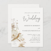 Budget Elegante  Bloemenbruiloft Uitnodiging (Voorkant / Achterkant)
