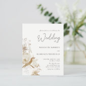 Budget Elegante  Bloemenbruiloft Uitnodiging (Staand voorkant)