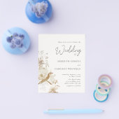 Budget Elegante  Bloemenbruiloft Uitnodiging Flyer (Enkel)