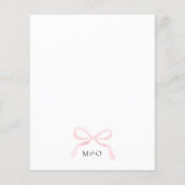 BUDGET Elegante Blush Roze Bow Monogram Bruiloft (Achterkant)