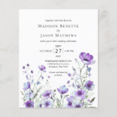 BUDGET Elegante Boheemse Paarse Bloemen Bruiloft (Voorkant)