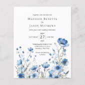 BUDGET Elegante Boheemse Stoffige Blauwe Bloemen B (Voorkant)