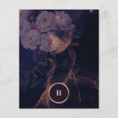 Budget Elegante Boho Bloemenboog Roze Gouden Bruil Flyer (Achterkant)