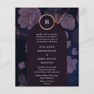 Budget Elegante Boho Bloemenboog Roze Gouden Bruil Flyer