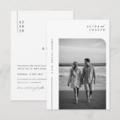 Budget Elegante Boho Foto Huwelijksuitnodigingen Kaart (Voorkant / Achterkant)