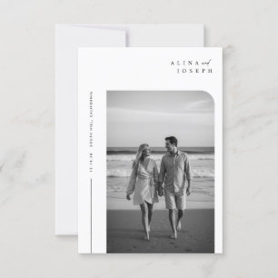Budget Elegante Boho Foto Huwelijksuitnodigingen Kaart